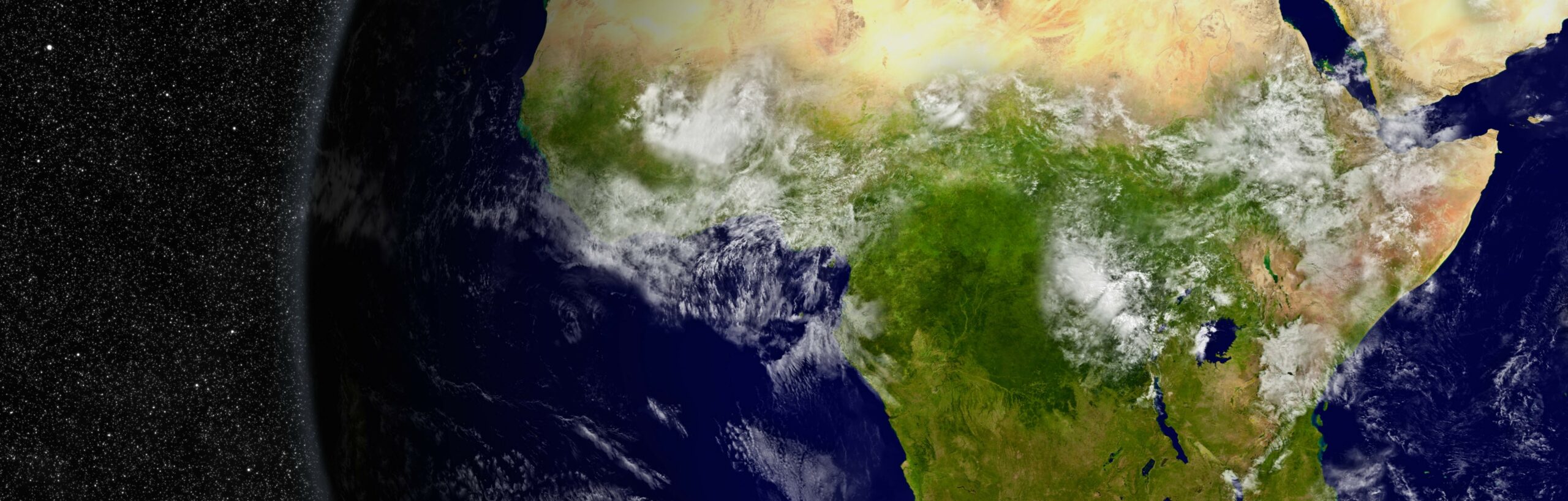 Transforming lives. A view of Africa & ME from space, a dark sea